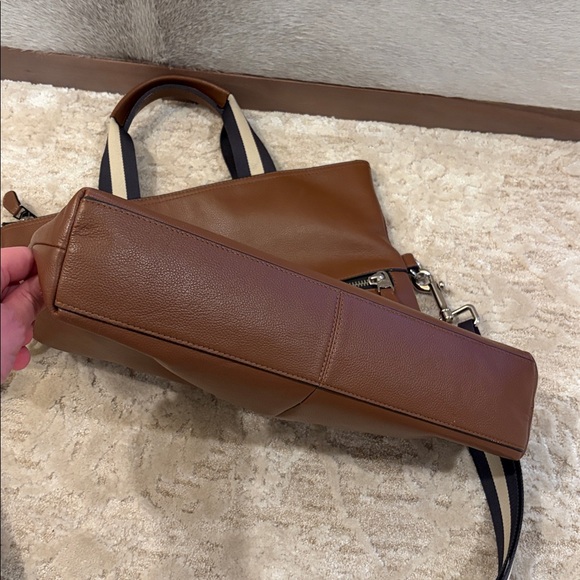 COACH brown pebbled leather tote shoulder laptop bag 💼 - Picture 5 of 10